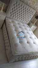 Load image into Gallery viewer, High Winged Headboard with Padded Side rails