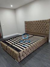 Load image into Gallery viewer, Winged Headboard with Padded Side rails