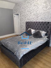 Load image into Gallery viewer, Winged Headboard with Padded Side rails