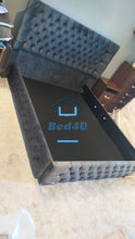 Load image into Gallery viewer, Winged Headboard with Padded Side rails