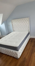 Load image into Gallery viewer, High Winged Headboard with Padded Side rails