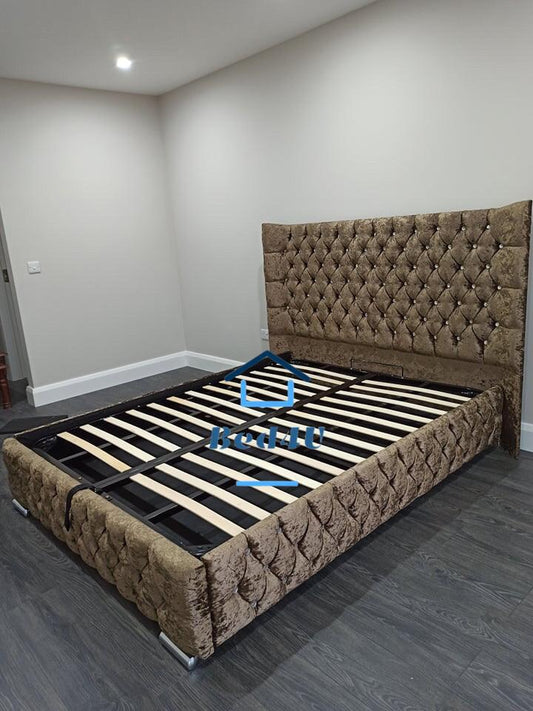 Winged Headboard with Padded Side rails